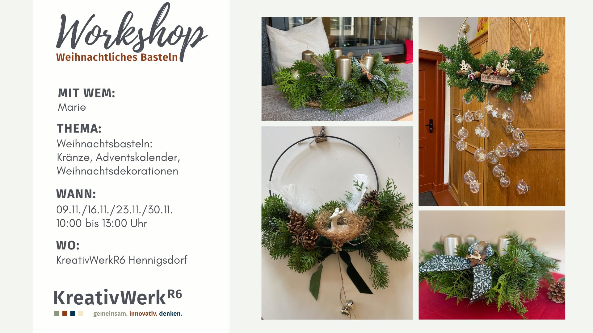 Weihnachtsbasteln im KreativwerkR6 in Hennigsdorf